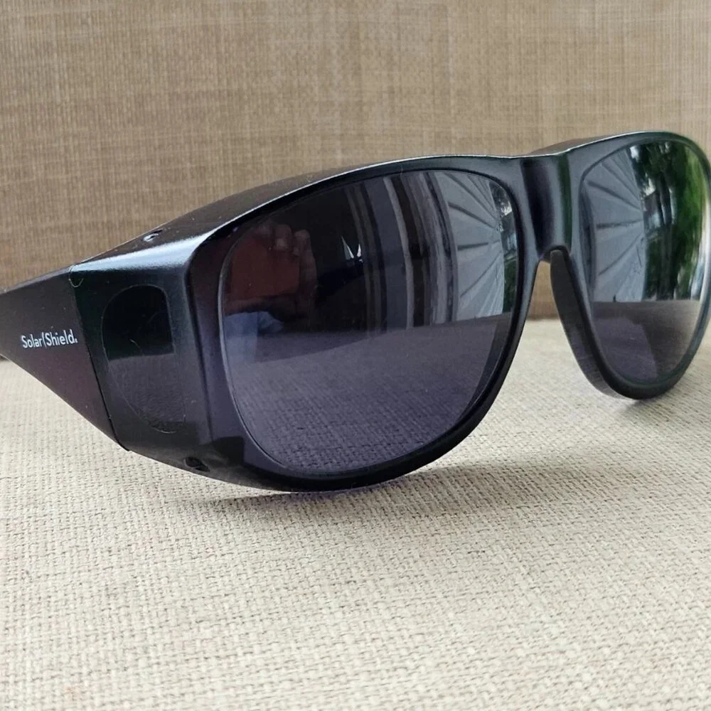 Solar Shield Sunglasses Safety Glasses Z87.1 + Black Frame Eye Wear